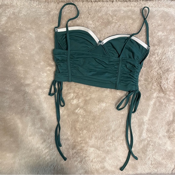 Shein olive green ruched drawstring side cami top - Picture 2 of 4
